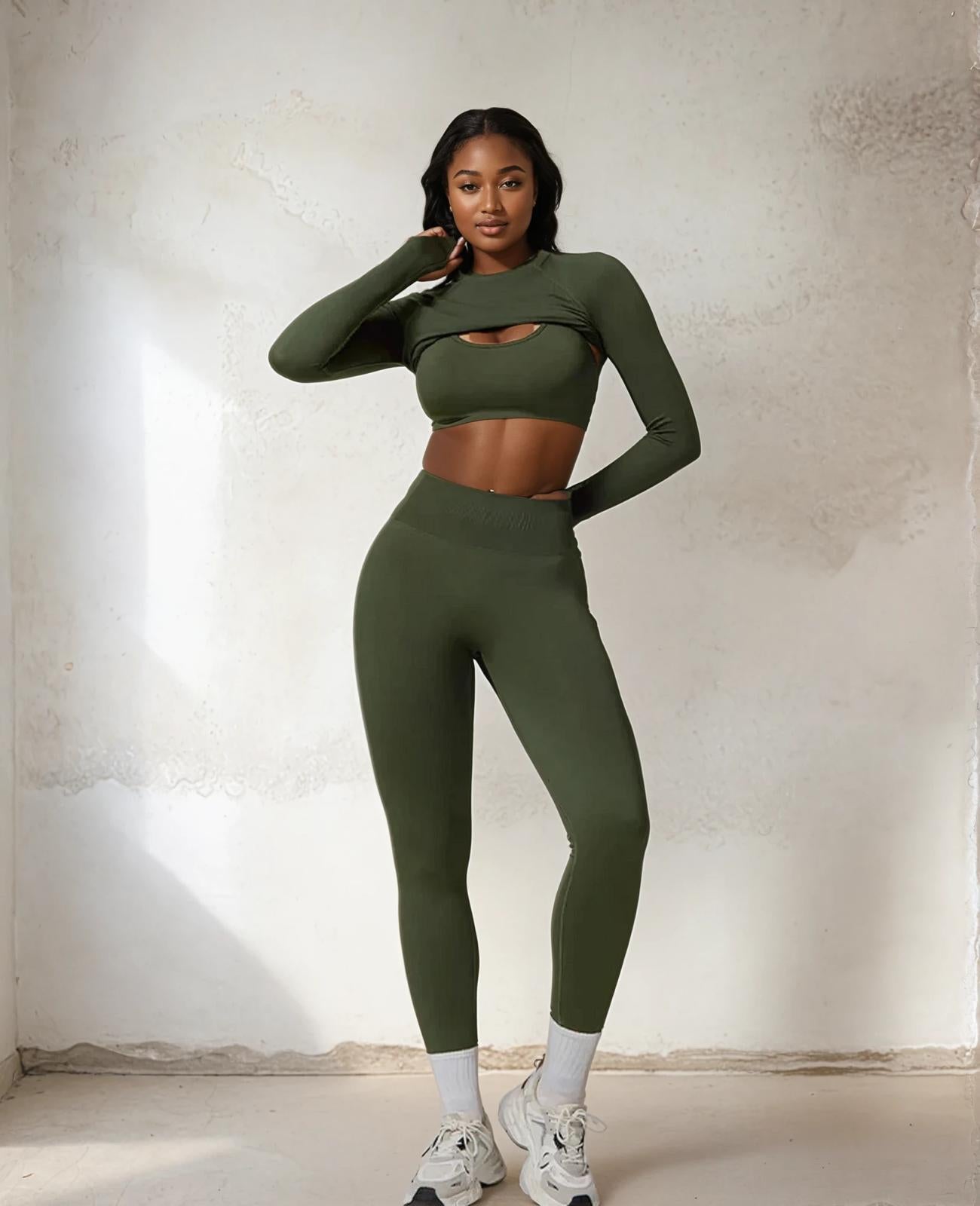3 pieces set green olive